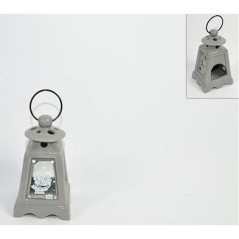 INGROSSO CASALINGHI LANTERNA CERAMICA PORTA TEA LIGHT GRIGIA 15CM 8033113560545 INGROSSO ARTICOLI PER CASA