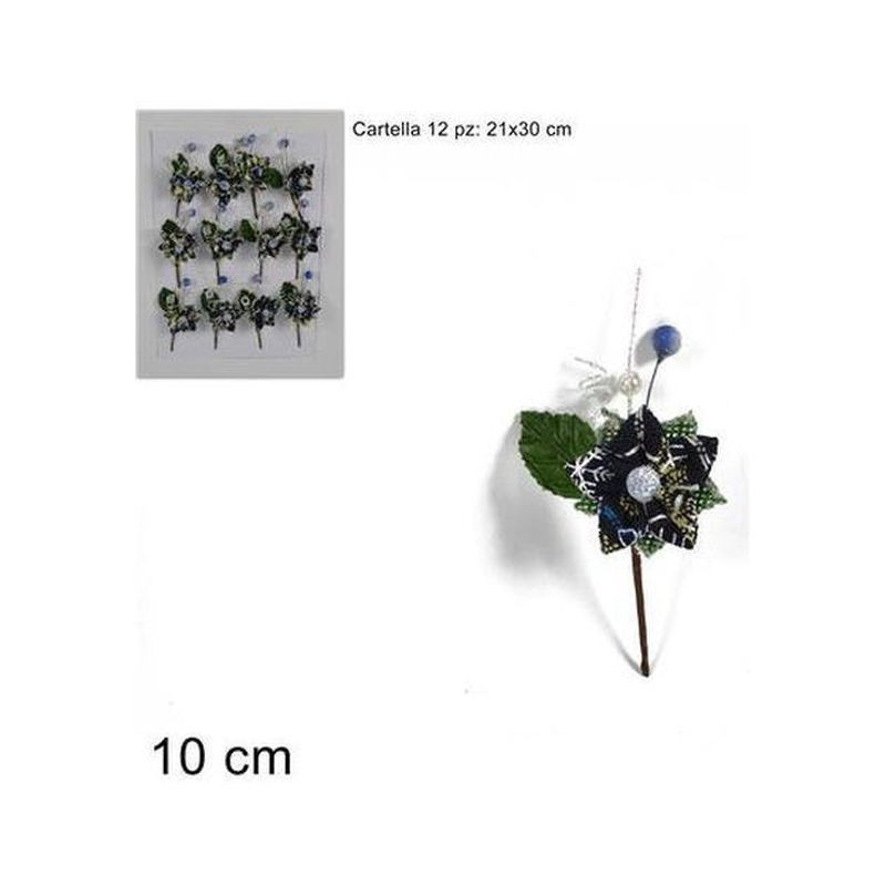 RAMETTO FIORE SCOZZESE BLU CM 10 EAN 8033113664779 INGROSSO FIORI FINTI NATALIZI