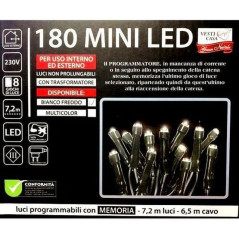 INGROSSO ARTICOLI NATALIZI 180 LUCI LED PER ESTERNO BIANCHE 8015361279288 INGROSSO ARTICOLI NATALE LUCI NATALIZIE