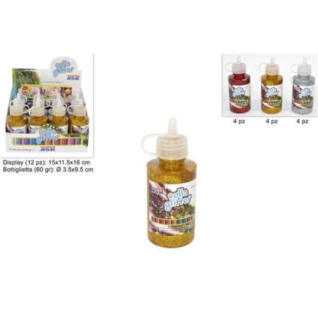 INGROSSO CARTOLERIA GLITTER COLLA 60GR D.3.5CM H.9.5CM 3COL. 8027501014581 INGROSSO ARTICOLI SCUOLA ARTICOLI PER DECORAZIONI