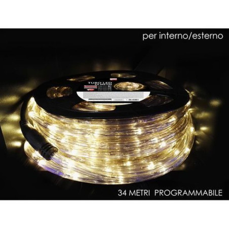 INGROSSO ARTICOLI NATALIZI TUBO LED 34MT BIANCO CALDO PROGRAMMABILE PER INTERNO ED ESTERNO 8015361621865 INGROSSO ARTICOLI NATAL