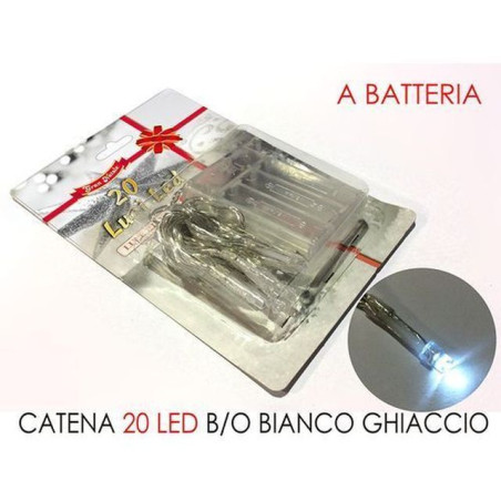 INGROSSO ARTICOLI NATALIZI CATENA 20 LED BIANCO FREDDO B/O 8015361561109 INGROSSO ARTICOLI NATALE LUCI NATALIZIE