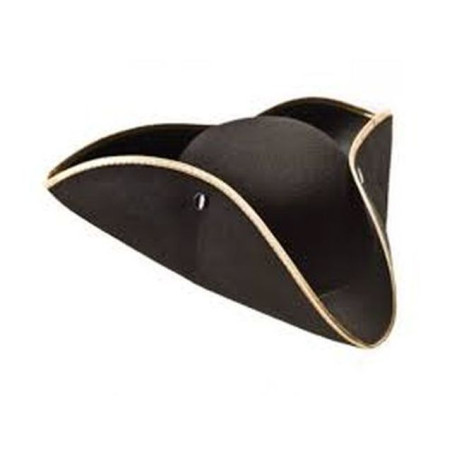 INGROSSO CARNEVALE CAPPELLO TRICORNO NERO IN FELTRO C/B.ORO 8004761059552 INGROSSO ARTICOLI CARNEVALE