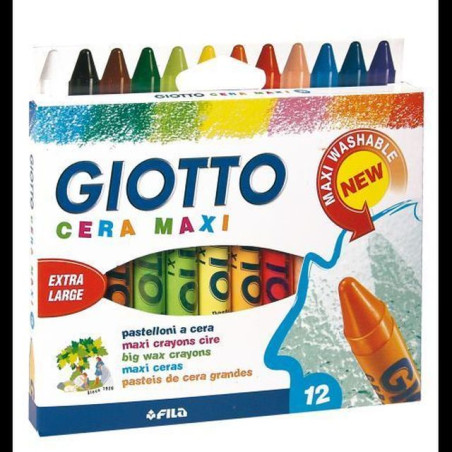 INGROSSO CARTOLERIA PASTELLI CERA GIOTTO MAXI PZ.12 8000825291203 INGROSSO PENNARELLI MATITE COLORATE TEMPERE
