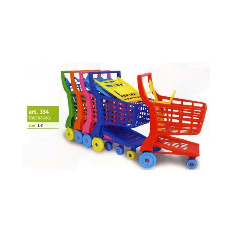 CARRELLO SPESA 41CM IN PLASTICA 5 COLORI EAN 8002936354006 INGROSSO GIOCATTOLI PER EDICOLE