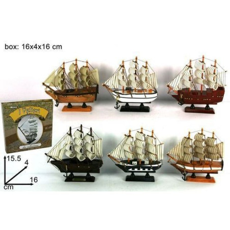 INGROSSO SOUVENIR VELIERO 16 CM 6 ASSORTIMENTI 2009A16 8034048016428 INGROSSO ARTICOLI SOUVENIR BARCHE SOUVENIR