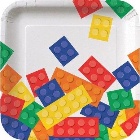 INGROSSO FESTA E PARTY PIATTO CARTA QUADR. 18CM 8PZ BLOCK PARTY 0039938285906 INGROSSO ARTICOLI PER FESTE