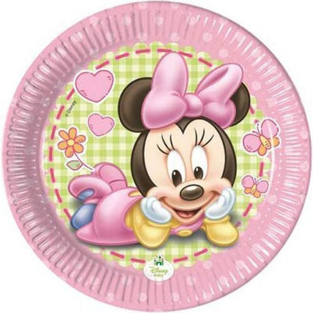 INGROSSO FESTA E PARTY PIATTI CM.20 PZ.8 BABY MINNEY 07635717   INGROSSO ARTICOLI PER FESTE PIATTI PER PARTY