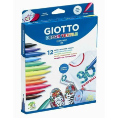 INGROSSO CARTOLERIA GIOTTO DECOR TEXTILE 12PZ 8000825495106 INGROSSO PENNARELLI MATITE COLORATE TEMPERE