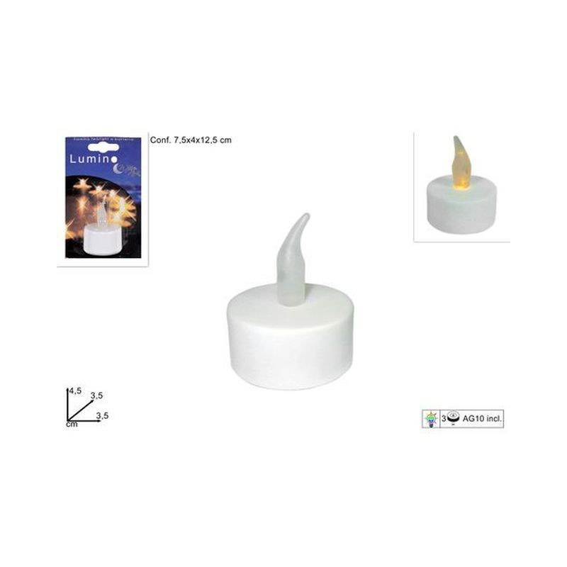 LUMINO FIAMMA TEA LIGHT C/BATTERIA EAN 8034048005194 INGROSSO LUMINI E CERI