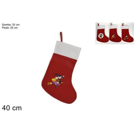 INGROSSO ARTICOLI NATALIZI CALZA FELTRO C/BEFANA 40X25CM 8033113439926 INGROSSO ARTICOLI NATALE BEFANA