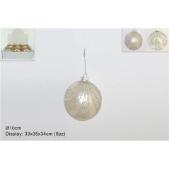 INGROSSO ARTICOLI NATALIZI PALLA VETRO 10CM LUCIDA/OPACA SILV C/GLI TT SILV 2ASS YQF5816-3LSA-3LSB 8033113897139 INGROSSO ADDOBB
