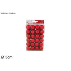 INGROSSO ARTICOLI NATALIZI CONF. 24 PALLINE cm.3 ROSSO 8033113099137 INGROSSO ADDOBBI ALBERO NATALE PALLINE DI NATALE E PUNTALI