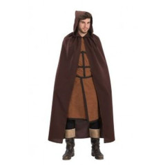 INGROSSO HALLOWEEN MANTELLO MARRONE IN TELA C/CAPP.L.140CM 8004761290610 INGROSSO ARTICOLI DI HALLOWEEN