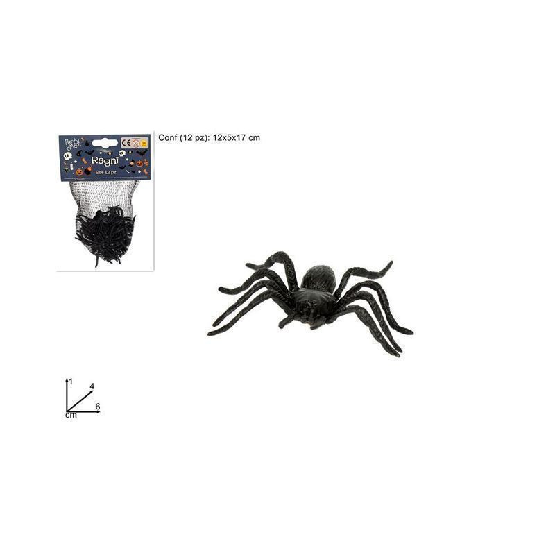 RAGNI GOMMA SET 12PZ YS0565 EAN 8033113620805 INGROSSO ANIMALI E INSETTI HALLOWEEN