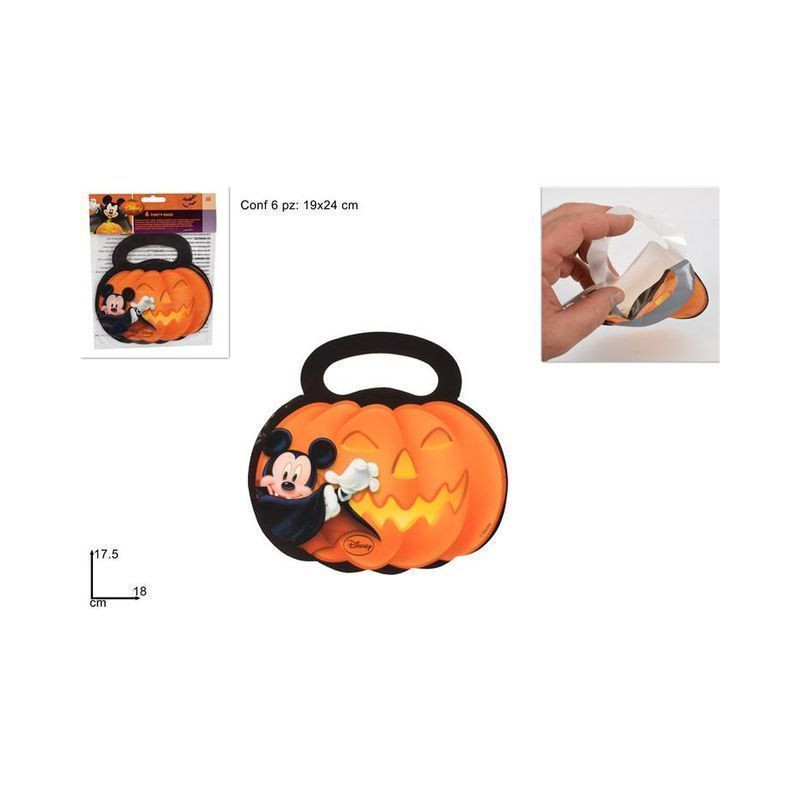 BUSTINE PARTY DISNEY MICKEY HAPPY HALLOW EAN 5201184842867 INGROSSO ZUCCHE HALLOWEEN E PORTA DOLCETTI