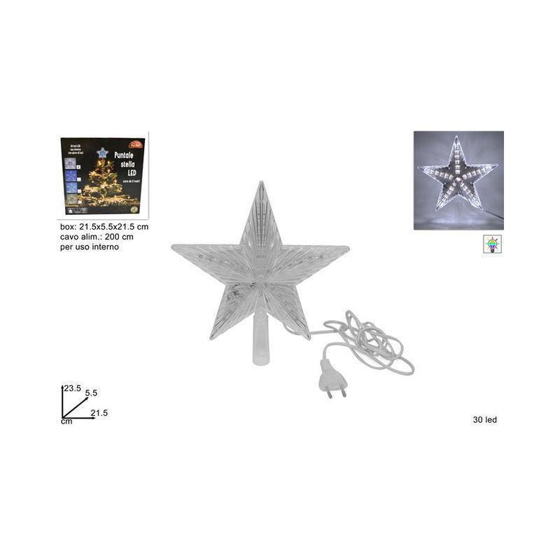 PUNTALE STELLA 30LED GIOCO LUCI BIANCO EAN 8033113452864 INGROSSO PALLINE DI NATALE E PUNTALI PUNTALE STELLA 30LED GIOCO LUCI BIANCO EAN 8033113452864 INGROSSO PALLINE DI NATALE E PUNTALI