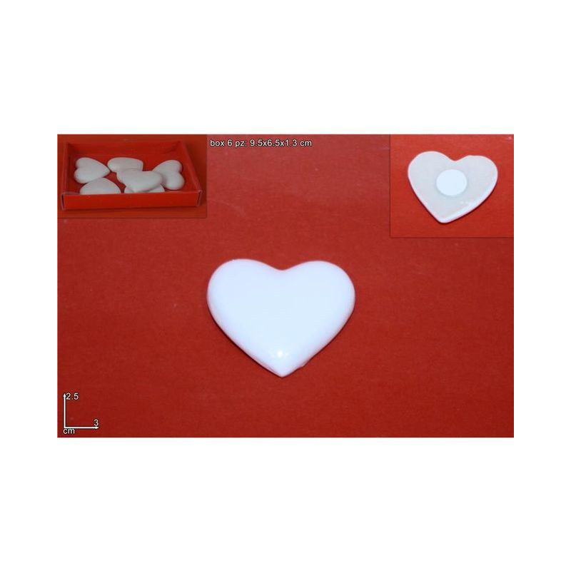 BOX 6 CUORI BIANCO 2,5X3CM EAN 8033113691492 INGROSSO ARTICOLI DECORAZIONI NATALIZIE BOX 6 CUORI BIANCO 2,5X3CM EAN 8033113691492 INGROSSO ARTICOLI DECORAZIONI NATALIZIE