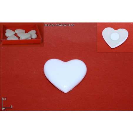 INGROSSO ARTICOLI NATALIZI BOX 6 CUORI BIANCO 2