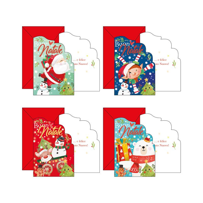 BIGLIETTO D. NATALE PERS. SAGOMATI ASS EAN 8009162394509 INGROSSO BIGLIETTI NATALIZI