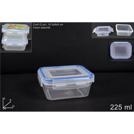 INGROSSO CASALINGHI CONTENITORI RETT. PLASTICA 2X225ML COL A 8034048480168 INGROSSO ACCESSORI CUCINA