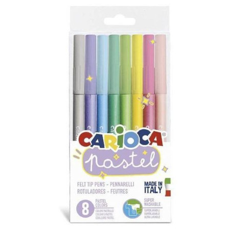INGROSSO CARTOLERIA CARIOCA PASTEL FELTIP PVC BOX 8PZ 8003511430320 INGROSSO PENNARELLI MATITE COLORATE TEMPERE