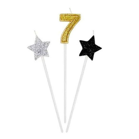 INGROSSO FESTA E PARTY CANDELINE N.7 PZ.3 CM.16 PICKS PRESTIGE 8020834741674 INGROSSO ARTICOLI PER FESTE
