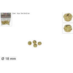 INGROSSO ARTICOLI NATALIZI CAMPANELLINO 18 MM SET 8 PZ. ORO LD-001G -18MM 8033113446238 INGROSSO DECORAZIONI NATALIZIE