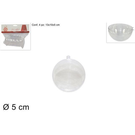 INGROSSO ARTICOLI NATALIZI SFERE PLASTICA DA DECORARE TRASPARENTI 5CM 4PZ 8033113432644 INGROSSO DECORAZIONI NATALIZIE