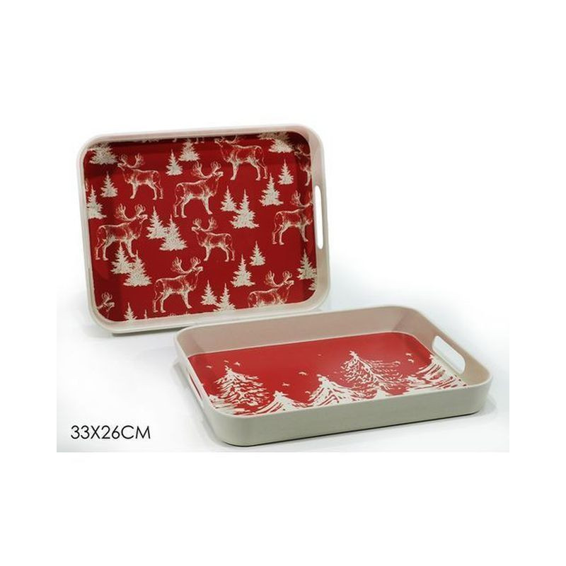 VASSOIO 33X26CM BAMBOO 2ASS EAN 8015361255039 INGROSSO VASSOI NATALIZI