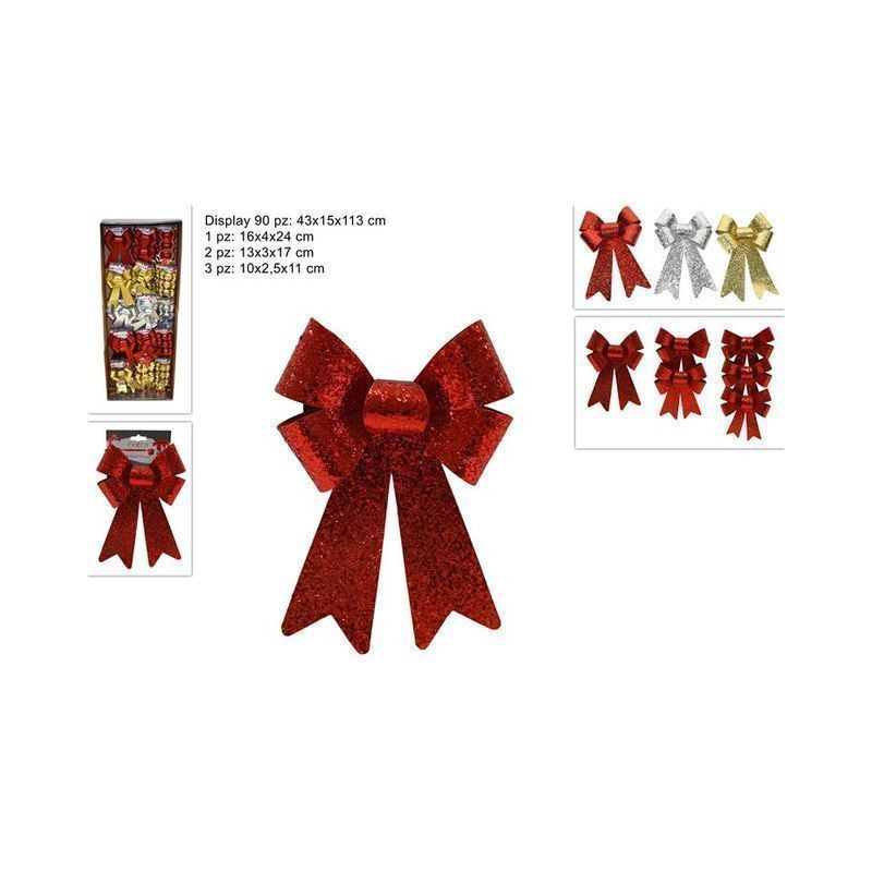 FIOCCHI 3ASS GLITTER C/PAILLETTES 3COL EAN 8033113796418 INGROSSO ARTICOLI DECORAZIONI NATALIZIE
