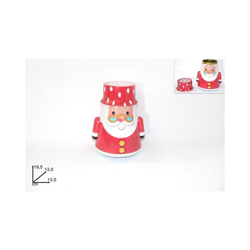 BARATTOLO IN LATTA 19.5X13.5CM BABBO NAT EAN 8033113995330 INGROSSO BARATTOLI NATALIZI