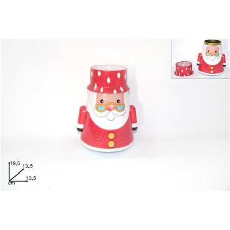 INGROSSO ARTICOLI NATALIZI BARATTOLO IN LATTA 19.5X13.5CM BABBO NAT 8033113995330 INGROSSO ACCESSORI NATALIZI PER LA TAVOLA
