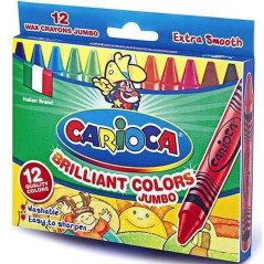 INGROSSO CARTOLERIA CARIOCA PASTELLI CERA JUMBO SCATOLA 12PZ 8003511423698 INGROSSO PENNARELLI MATITE COLORATE TEMPERE