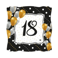 INGROSSO FESTA E PARTY PIATTI CM.19X19 PZ.8 18 ANNI PRRESTIGE 8020834621471 INGROSSO ARTICOLI PER FESTE