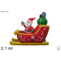 SLITTA C/BABBO NATALE C/LUCI GONFIABILE EAN 8053482142524 INGROSSO OGGETTISTICA NATALIZIA