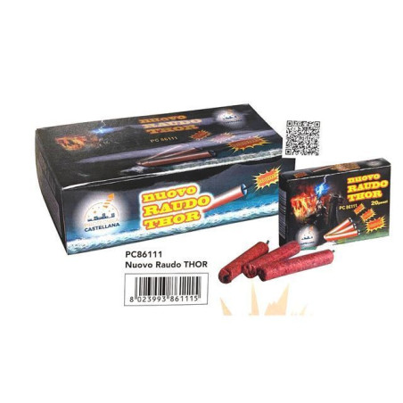 INGROSSO FUOCHI D'ARTIFICIO RAUDO THOR CON MICCIA 20 PZ NUOVO 8023993861115 INGROSSO FUOCHI PER FESTE