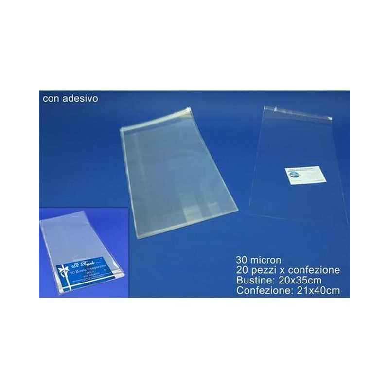BUSTINE TRASPARENTI 20PZ 30MY 20X35 C/AD EAN 8034048058732 INGROSSO BUSTE TRASPARENTI