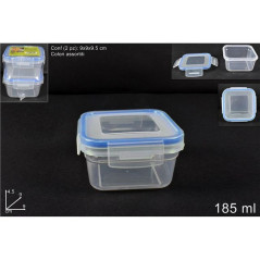 INGROSSO CASALINGHI CONTENITORI QUAD. PLASTICA 2X185ML COL 8034048480199 INGROSSO ACCESSORI CUCINA CONTENITORI PER ALIMENTI