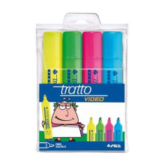 INGROSSO CARTOLERIA TRATTO VIDEO COLORI ASS. BUSTA 4 PEZZI 8000825830808 INGROSSO PENNE REFIL MARCATORI EVIDENZIATORI