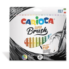 INGROSSO CARTOLERIA CARIOCA PENNARELLO SUPER BRUSH 20PZ 8003511429683 INGROSSO PENNARELLI MATITE COLORATE TEMPERE
