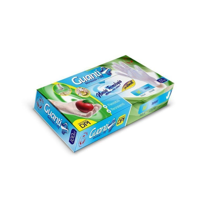 GUANTI MONOUSO TPE 100PZ TRASPAR. TG.M EAN 8059174595647 INGROSSO PRODOTTI PER LA SALUTE