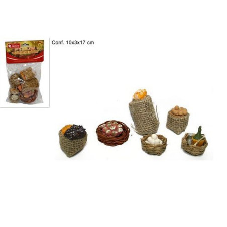INGROSSO ARTICOLI NATALIZI CESTINI PAGLIA C/FRUTTI 6PZEH-030C 8033113005176 INGROSSO PRESEPE E ACCESSORI
