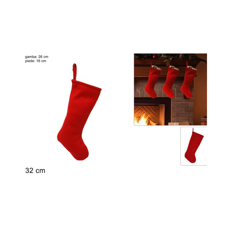 CALZA ROSSA 32CM EAN 8053482036540 INGROSSO BEFANA