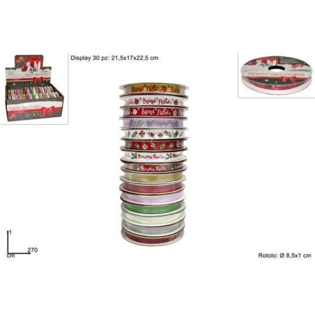 INGROSSO ARTICOLI NATALIZI NASTRO NATALIZIO 2.7MX1CM ASS. 8033113242182 INGROSSO ARTICOLI NATALIZI PER CONFEZIONI