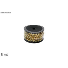 INGROSSO ARTICOLI NATALIZI ROTOLO CATENELLE PERLE ORO 5MT 8027501277443 INGROSSO ADDOBBI ALBERO NATALE
