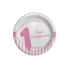 INGROSSO FESTA E PARTY PIATTI CM.24 PZ.8 BUON 1MO COMPL ROSA 8020834621310 INGROSSO ARTICOLI PER FESTE