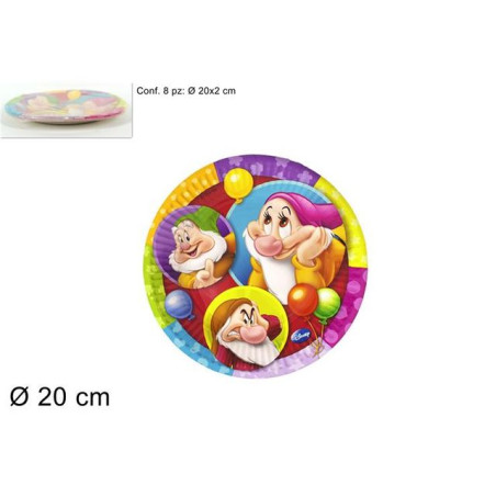 INGROSSO FESTA E PARTY PIATTI CARTA 8PZ 20CM SEVEN DWARFS PARTY DISNEY 5201184843291 INGROSSO ARTICOLI PER FESTE