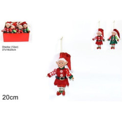 INGROSSO FOLLETTO APPENDINO 20CM ASS. 8033113758973 INGROSSO ADDOBBI ALBERO NATALE APPENDINI NATALIZI