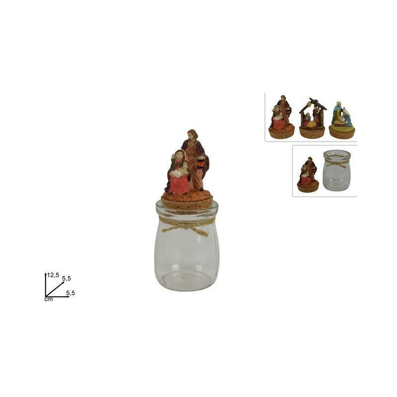 BARATTOLO VETRO C/NATIVITA' EAN 8053482159065 INGROSSO BARATTOLI NATALIZI
